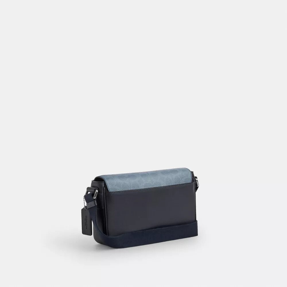 Jack lille crossbody-taske med klap i Ombre Signature Canvas