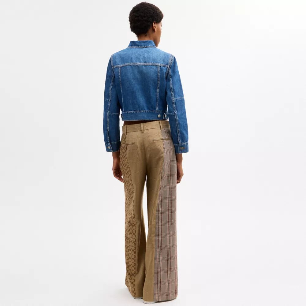 Jakke i krympet denim