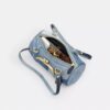 Kisslock Barrel-taske 28 i genbrugt denim