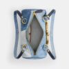 Kisslock Barrel-taske 28 i genbrugt denim