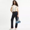 Kisslock Barrel-taske 28 i genbrugt denim
