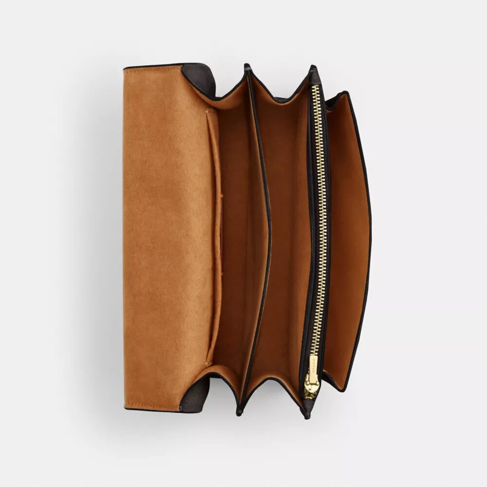 Klare crossbody-taske i blokmønstret Signature Canvas