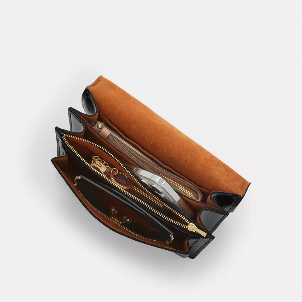 Klare crossbody-taske i signaturlæder