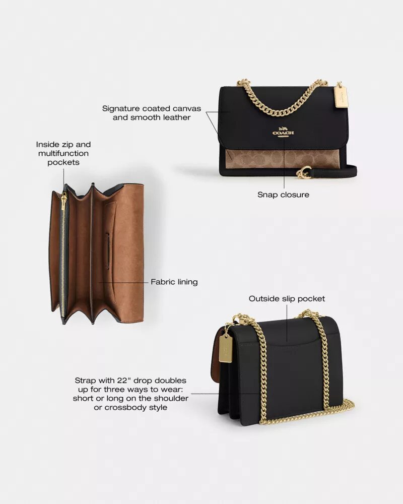 Klare crossbody-tasker i Signature Canvas