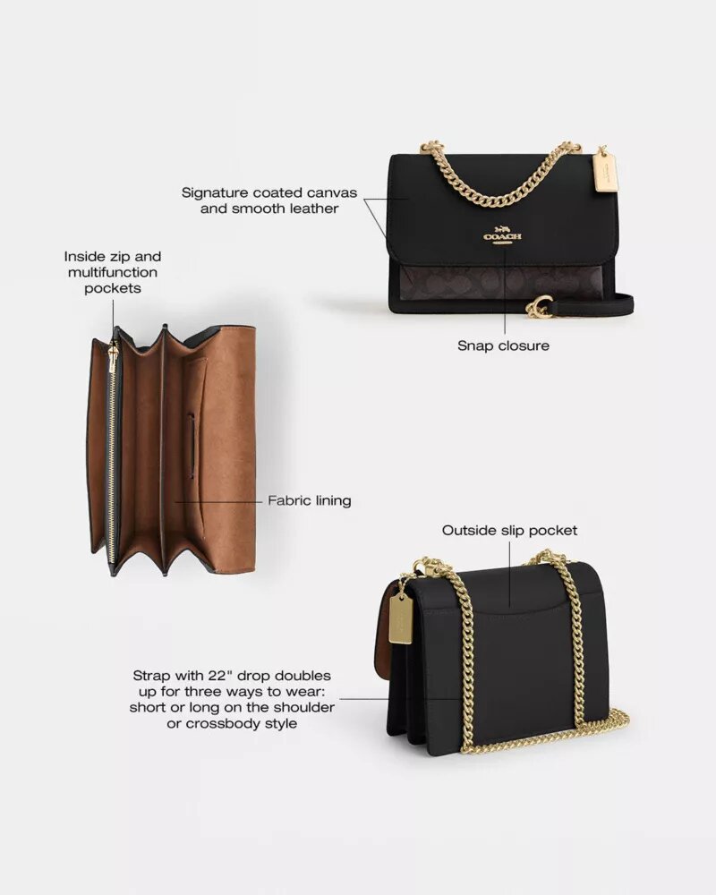 Klare crossbody-tasker i Signature Canvas