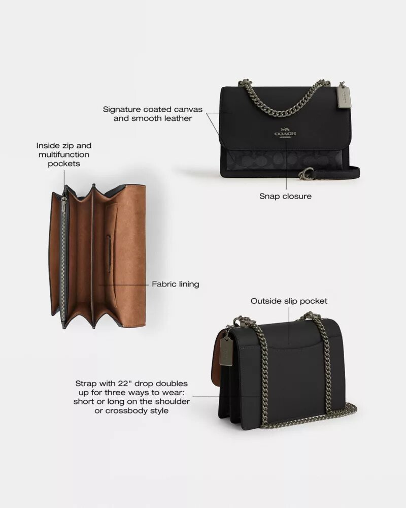 Klare crossbody-tasker i Signature Canvas