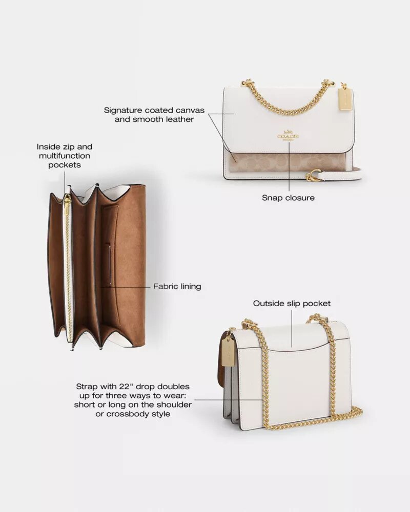 Klare crossbody-tasker i Signature Canvas