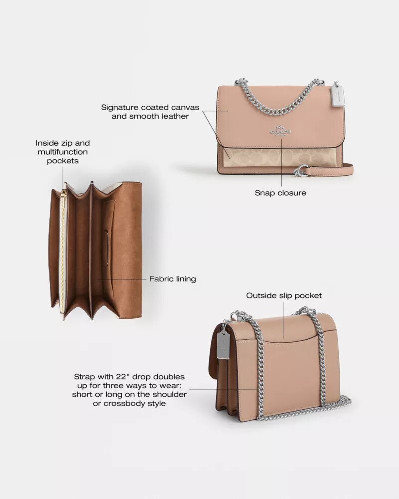 Klare crossbody-tasker i Signature Canvas