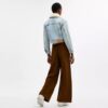 Kort Heritage C-denim-truckerjakke i økologisk bomuld med shearling-krave
