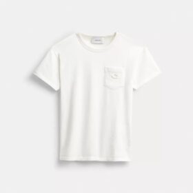 Kortærmet T-shirt med lomme i økologisk bomuld
