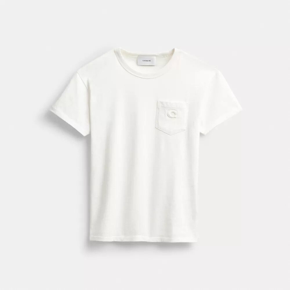 Kortærmet T-shirt med lomme i økologisk bomuld