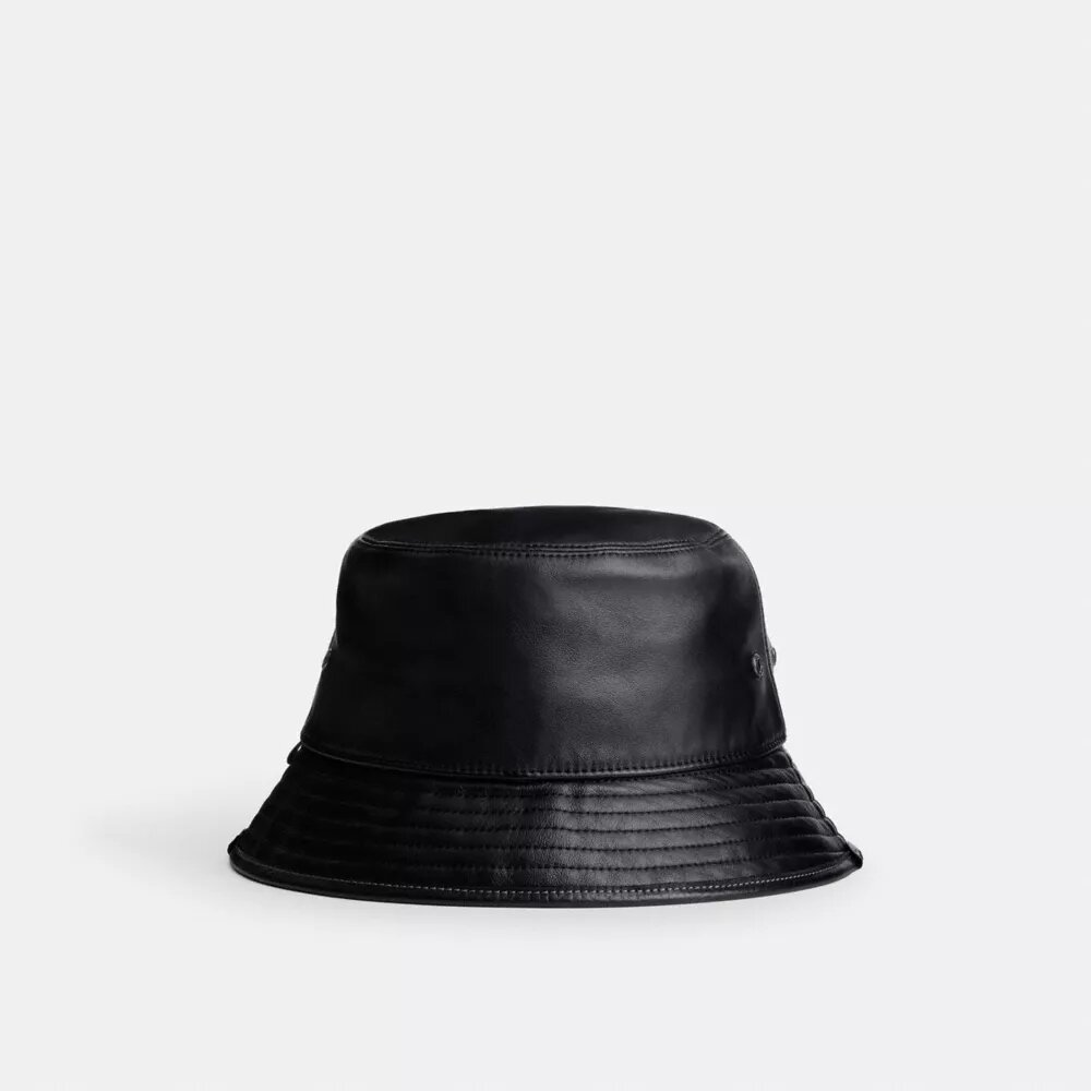 Læder-buckethat