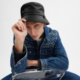 Læder-buckethat
