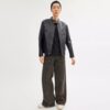 Læderjakke i racer-stil