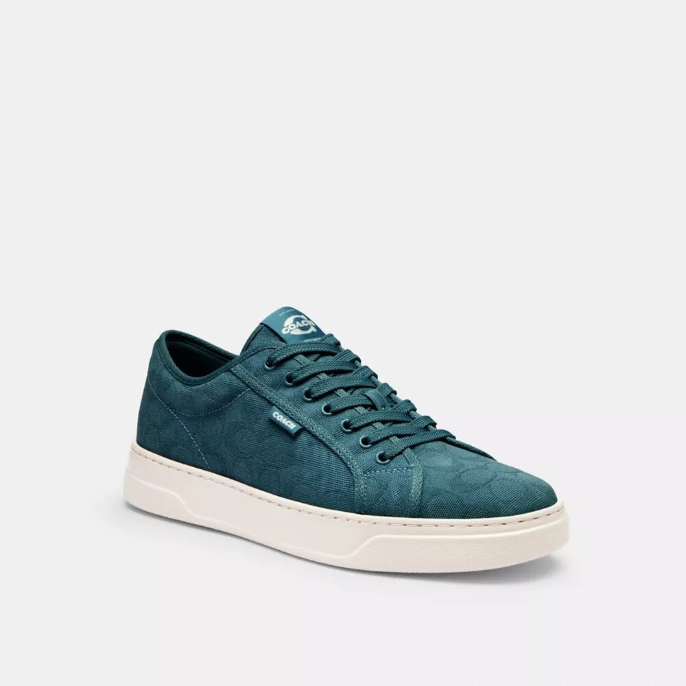Lærredssneakers i signatur-jacquard