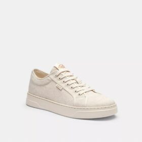 Lærredssneakers i signatur-jacquard
