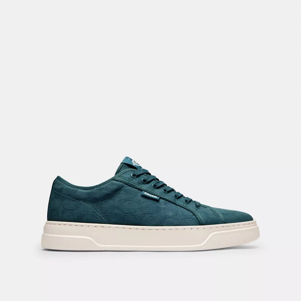 Lærredssneakers i signatur-jacquard