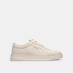 Lærredssneakers i signatur-jacquard