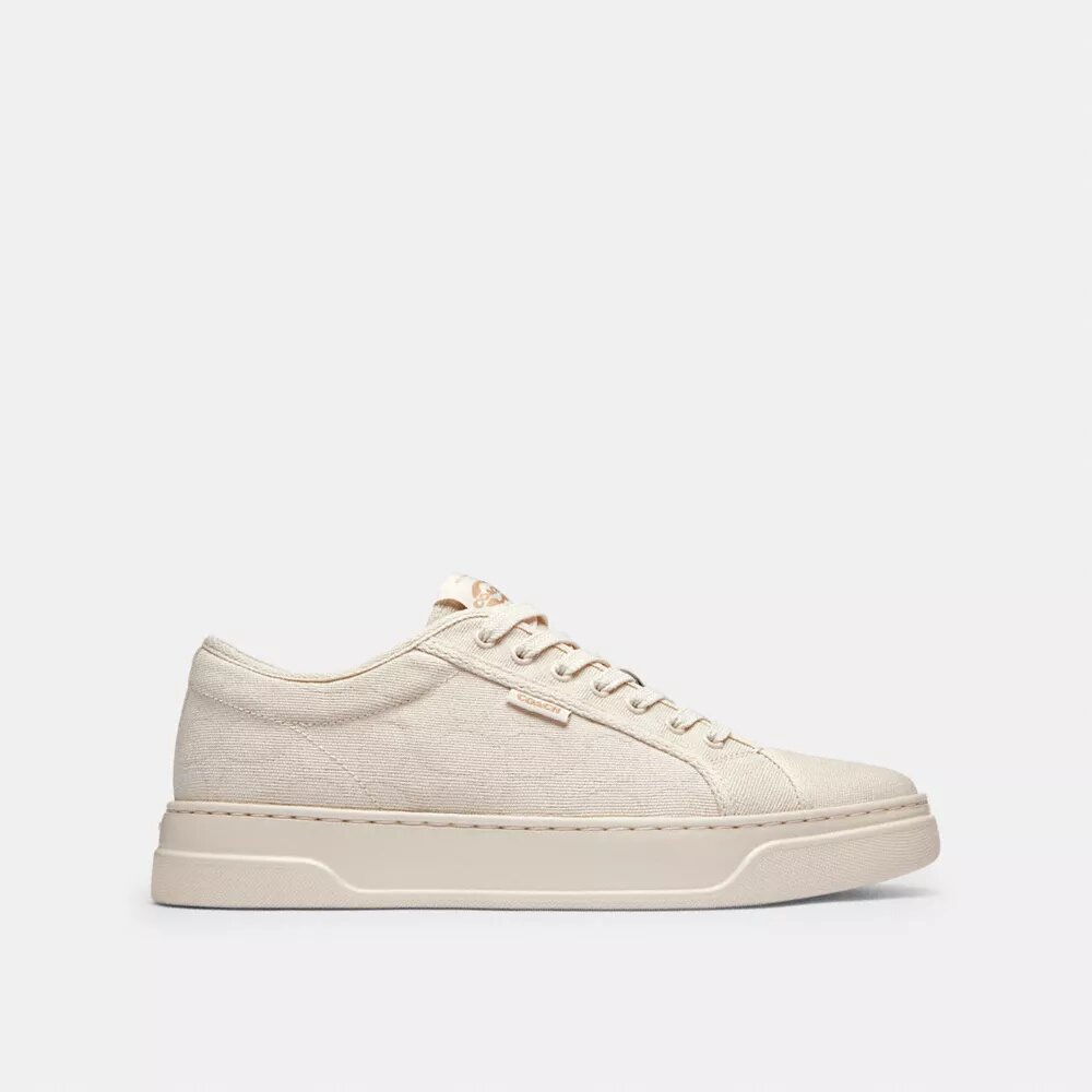 Lærredssneakers i signatur-jacquard