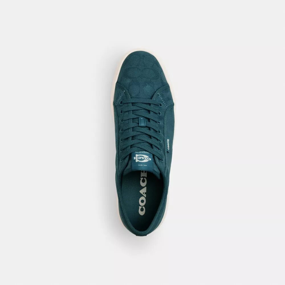 Lærredssneakers i signatur-jacquard