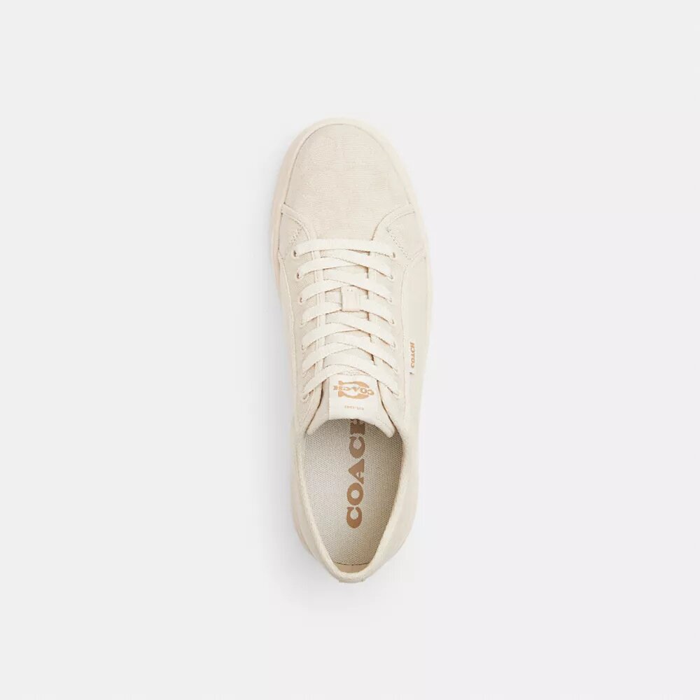 Lærredssneakers i signatur-jacquard