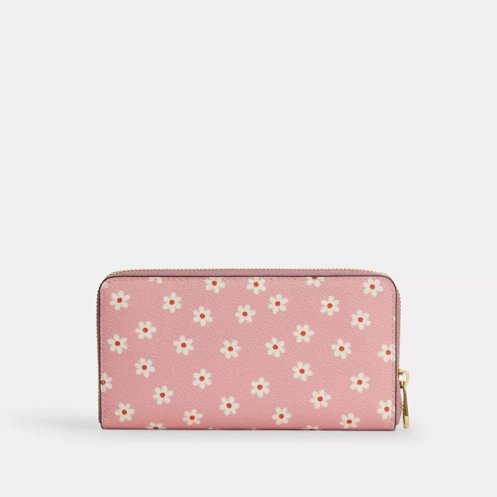 Lang pung med lynlås hele vejen rundt og blomsterprint