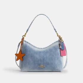Laurel skuldertaske i Loved Denim med vedhæng