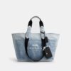 Lille Tote-tasker i "Loved Denim" med vedhæng