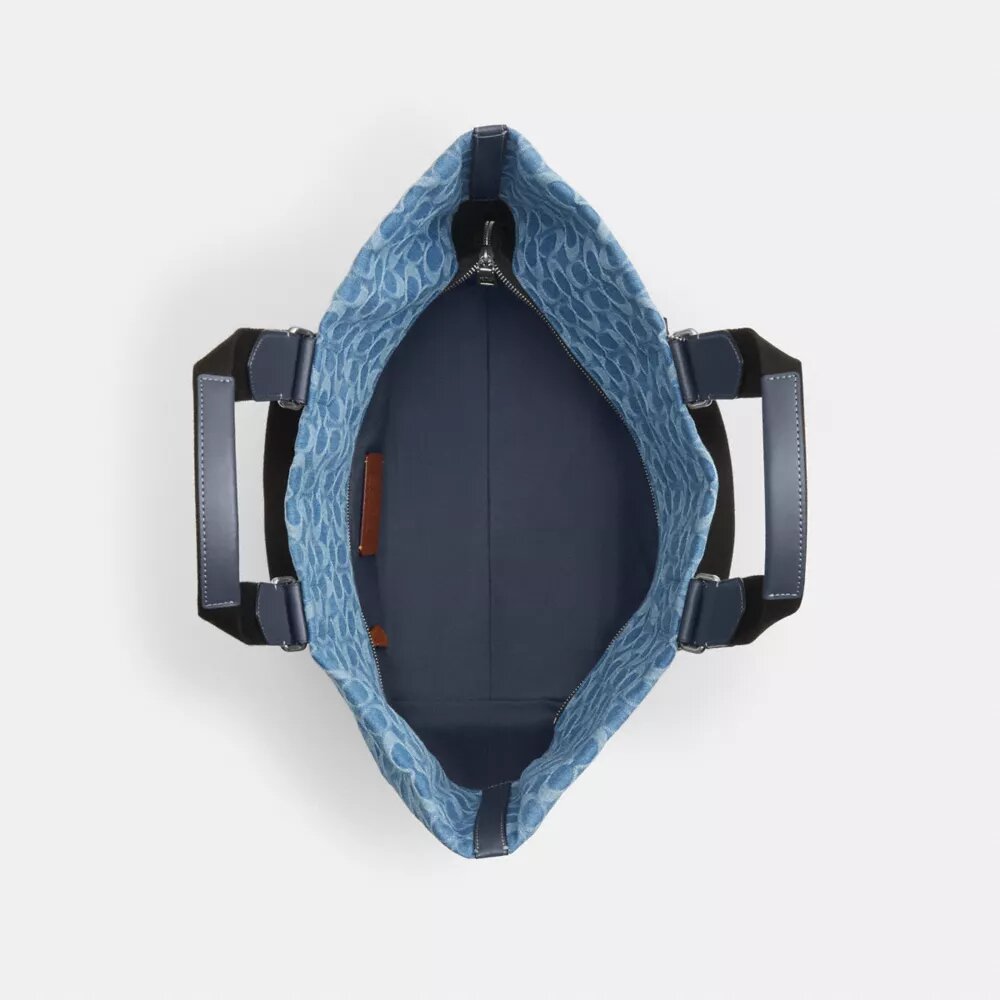 Lille Tote-tasker i signatur-denim