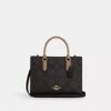 Maggie lille tote-taske i blokmønstret Signature Canvas