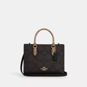 Maggie lille tote-taske i blokmønstret Signature Canvas