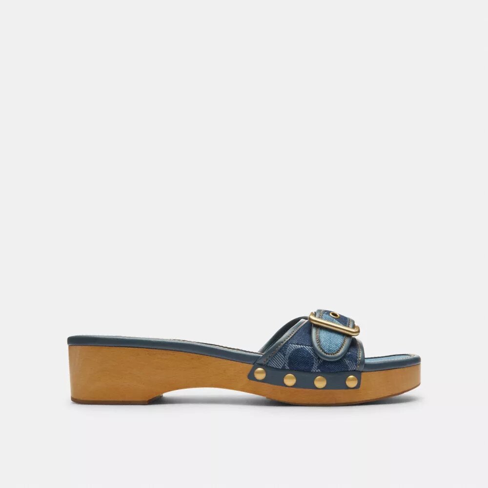 Margot-sandaler med signatur-denim-patchwork