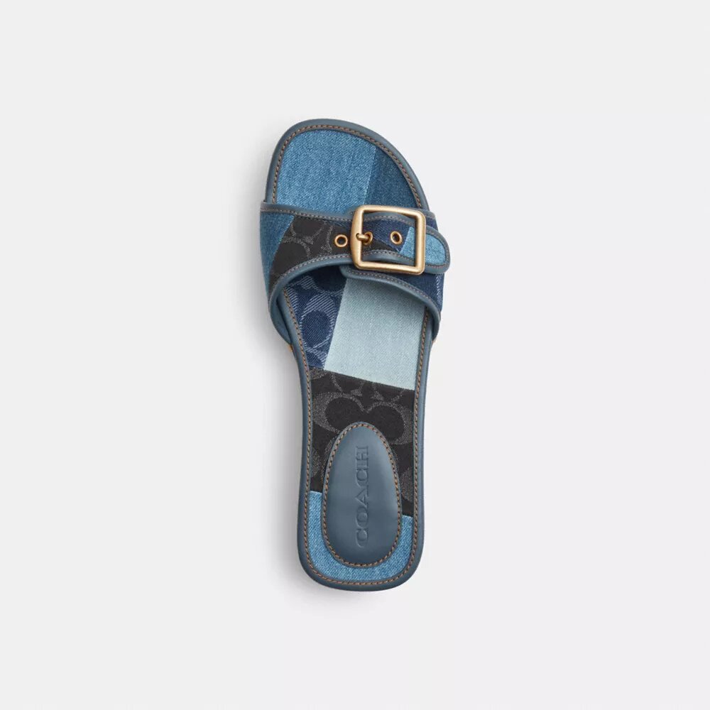 Margot-sandaler med signatur-denim-patchwork