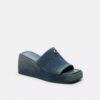 Marie-plateausandaler i slidt denim
