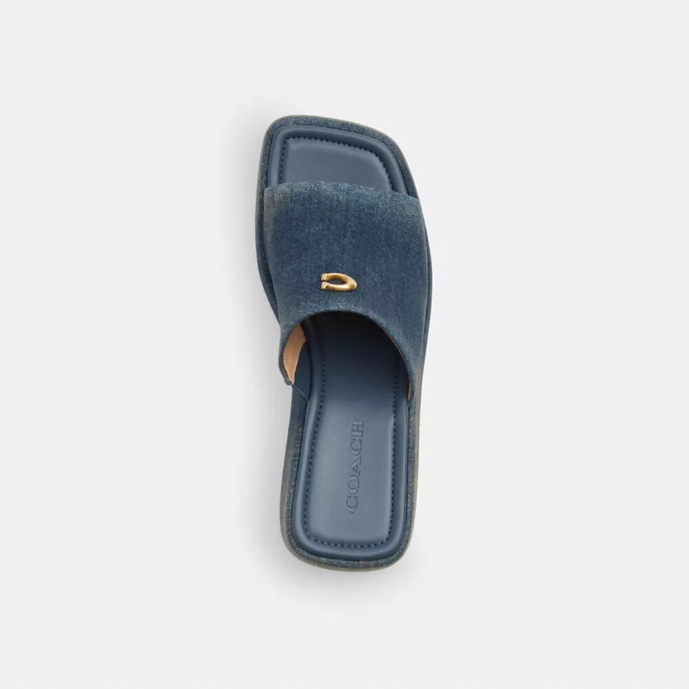 Marie-plateausandaler i slidt denim