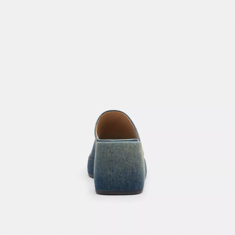 Marie-plateausandaler i slidt denim