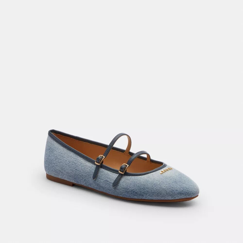 Mary Janes med dobbelt spænde i Loved Denim