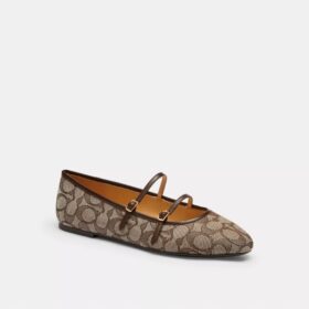 Mary Janes med dobbelt spænde i signatur-jacquard
