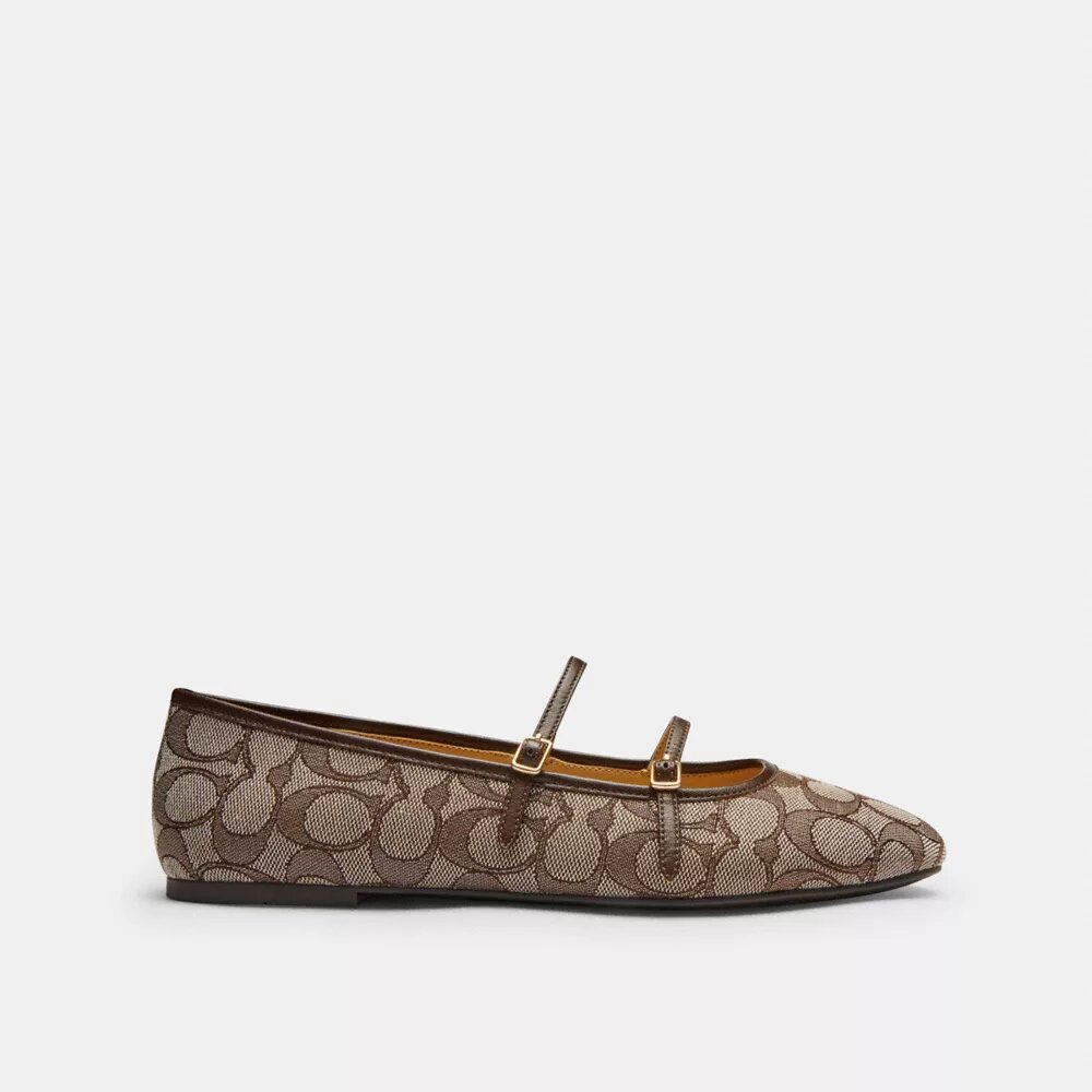 Mary Janes med dobbelt spænde i signatur-jacquard