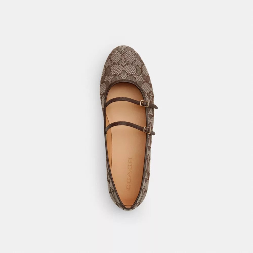 Mary Janes med dobbelt spænde i signatur-jacquard