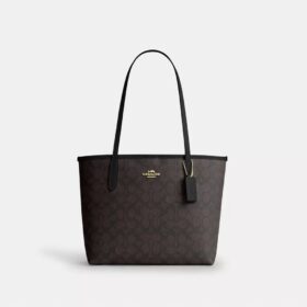 Mellemstor City-tote i Signature Canvas