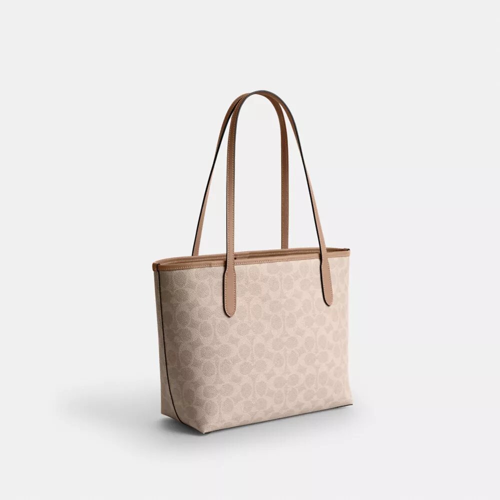 Mellemstor City-tote i Signature Canvas