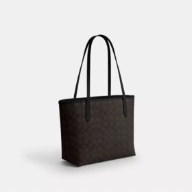 Mellemstor City-tote i Signature Canvas