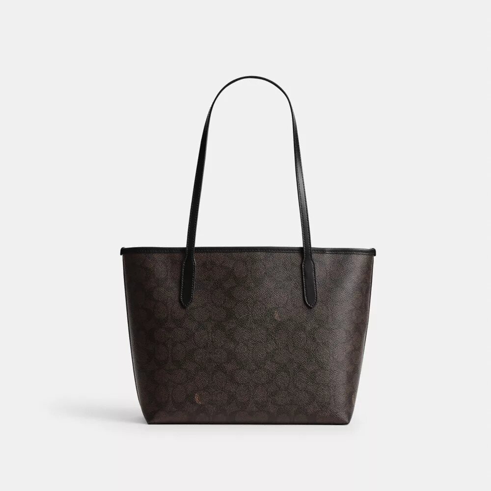 Mellemstor City-tote i Signature Canvas