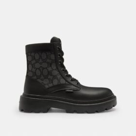 Militærstøvler med signatur-jacquard