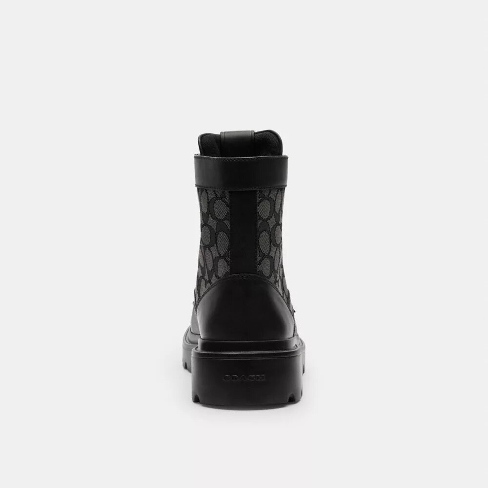 Militærstøvler med signatur-jacquard