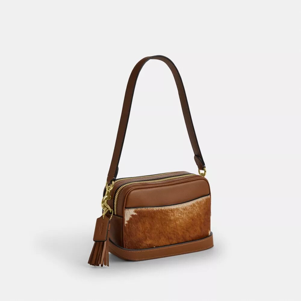 Mini Carey-crossbody-taske i hårkalv med ko-print