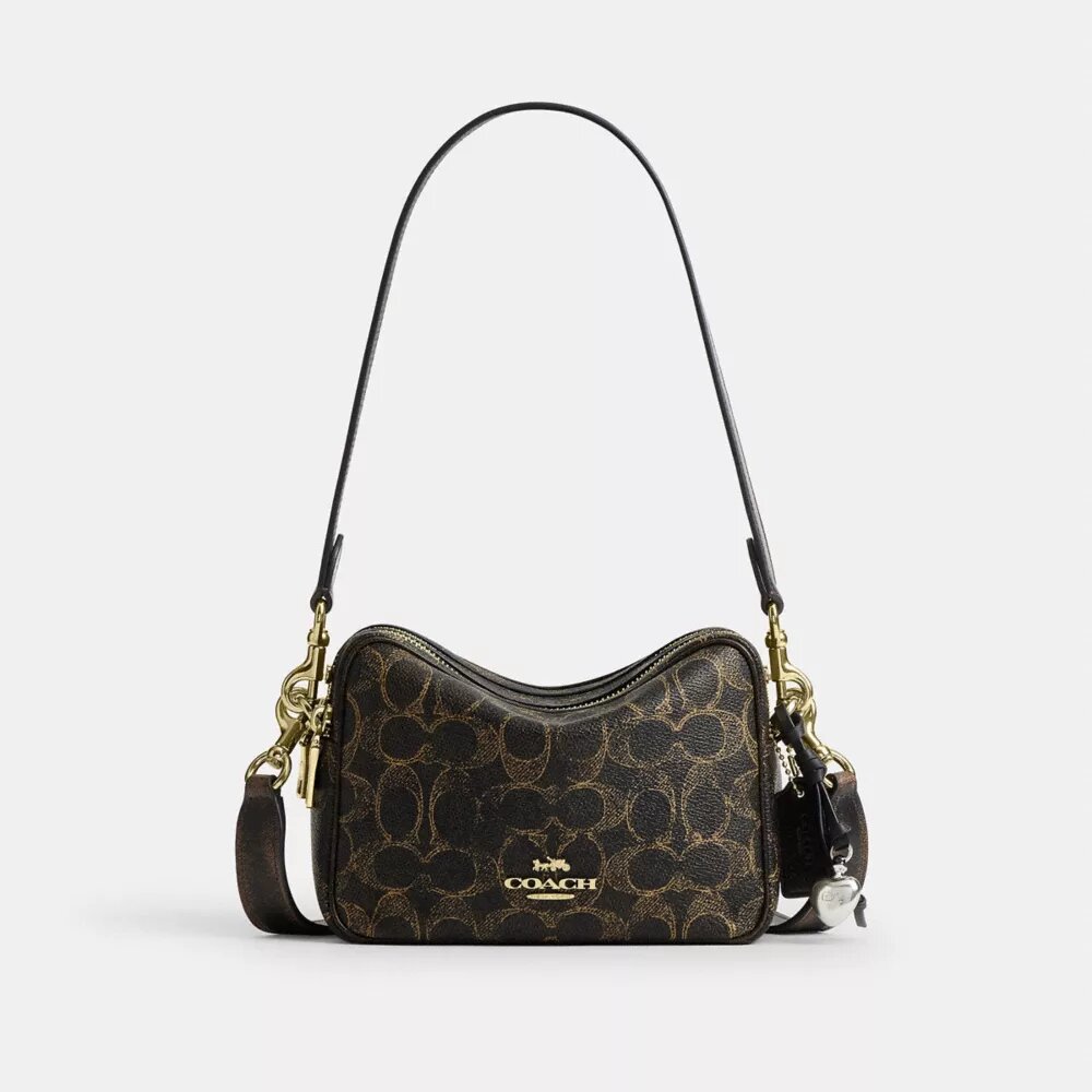 Mini Carey crossbody-taske i Loved Signature Canvas