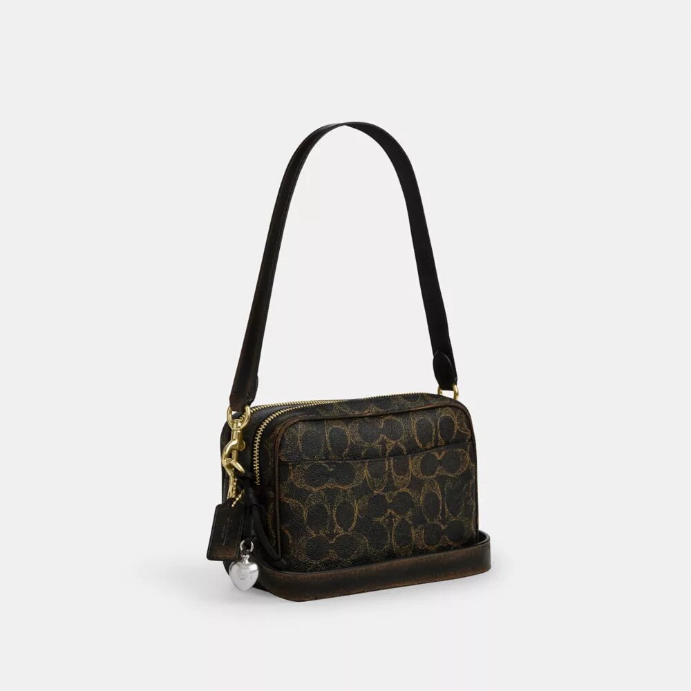 Mini Carey crossbody-taske i Loved Signature Canvas