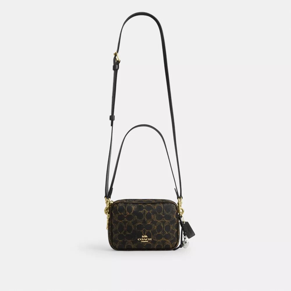Mini Carey crossbody-taske i Loved Signature Canvas